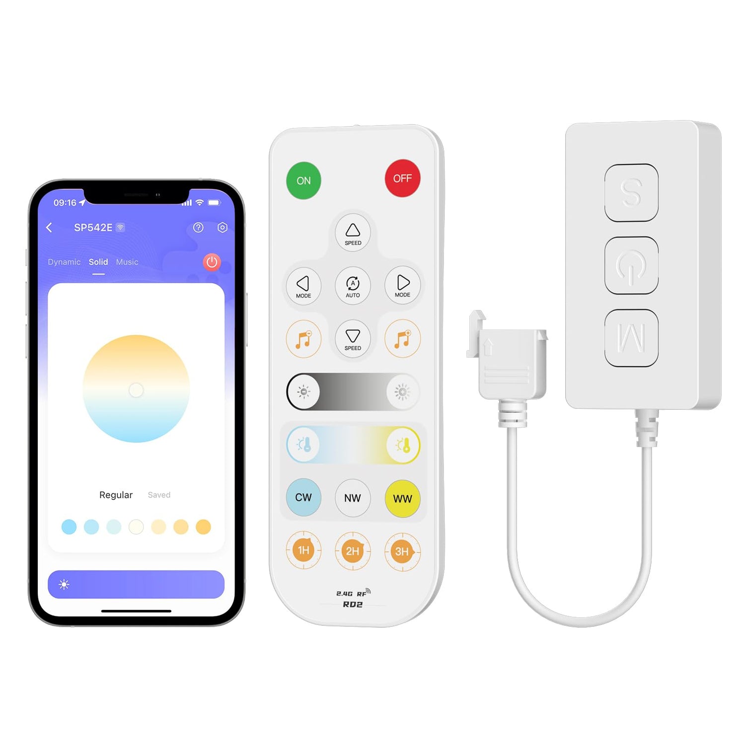 PAUTIX CCT LED Controller Kit SP542E Wi-Fi+Bluetooth,Work with Alexa/Google Assistant
