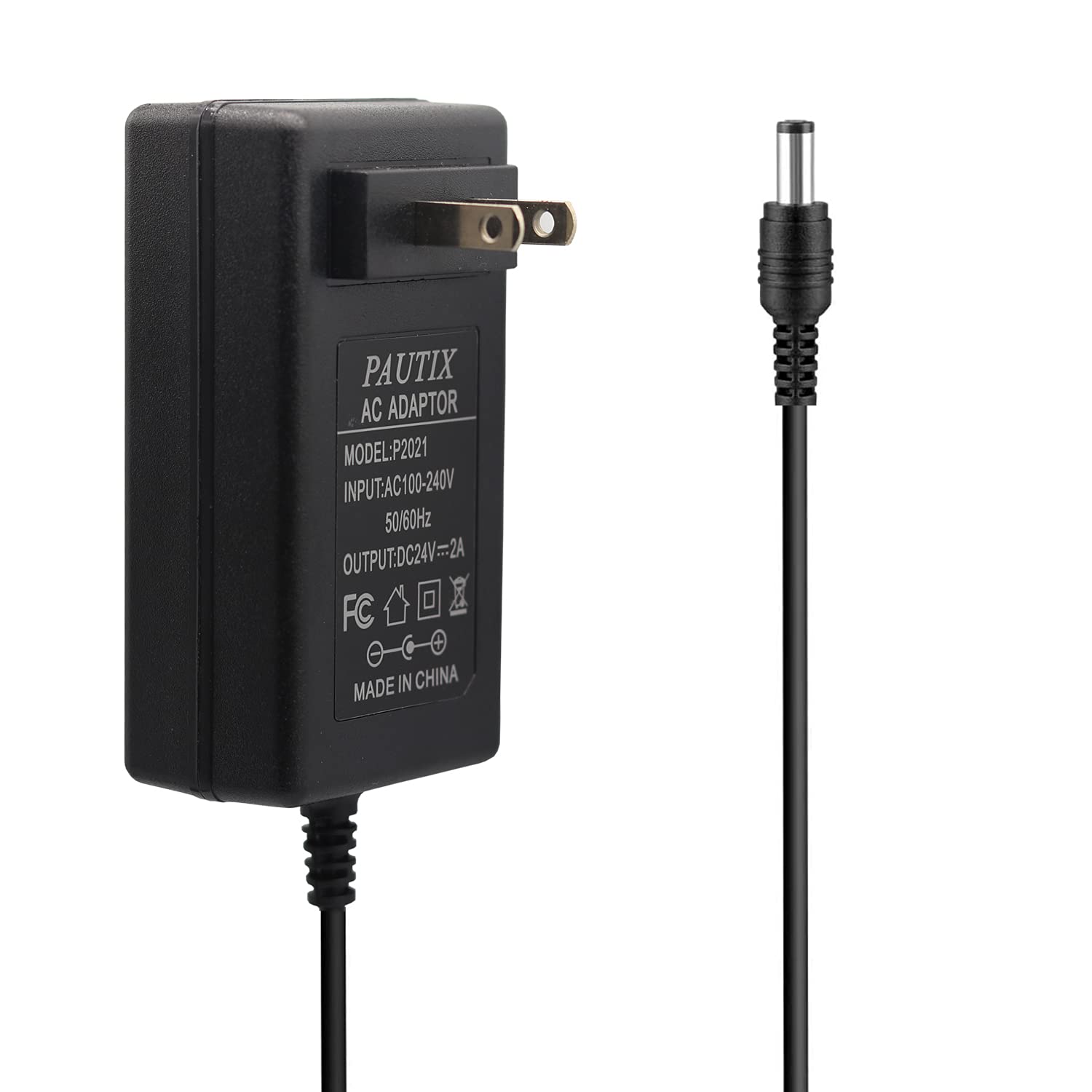 PAUTIX 24V DC Power Supply Adapter 24Volt 2A 48W