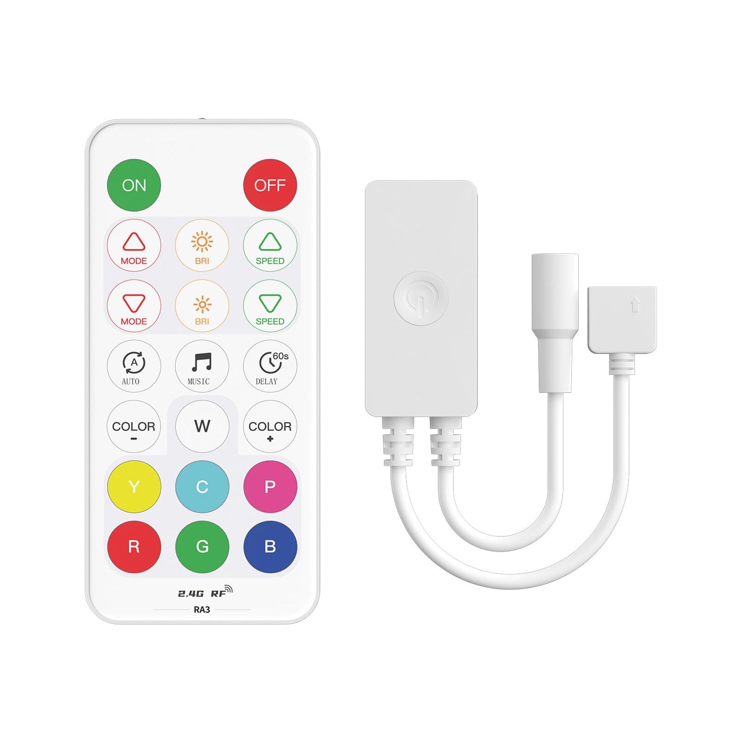 PAUTIX Controller Kit SP644E,2.4G RF Wireless Remote Control and Controller/Dimmer,for RGBW LED Strip Light,Group Control(without Battery)