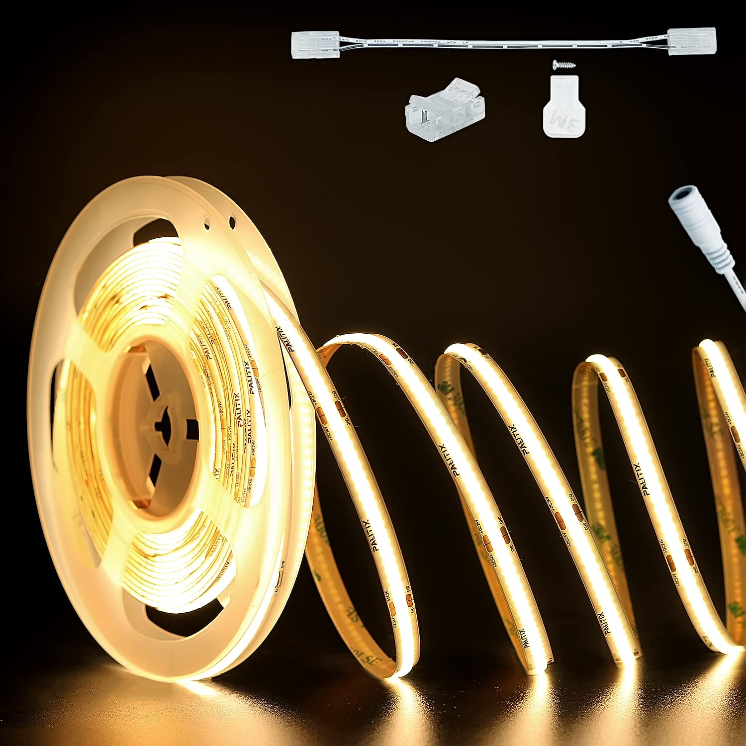 PAUTIX 24V COB LED Strip Lights,32.8ft/10m 2700K, 5040LEDs