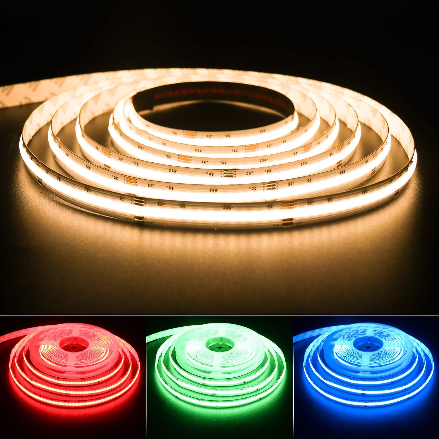 PAUTIX 24V 2700K RGBW COB LED Strip Lights,24ft/7.5m