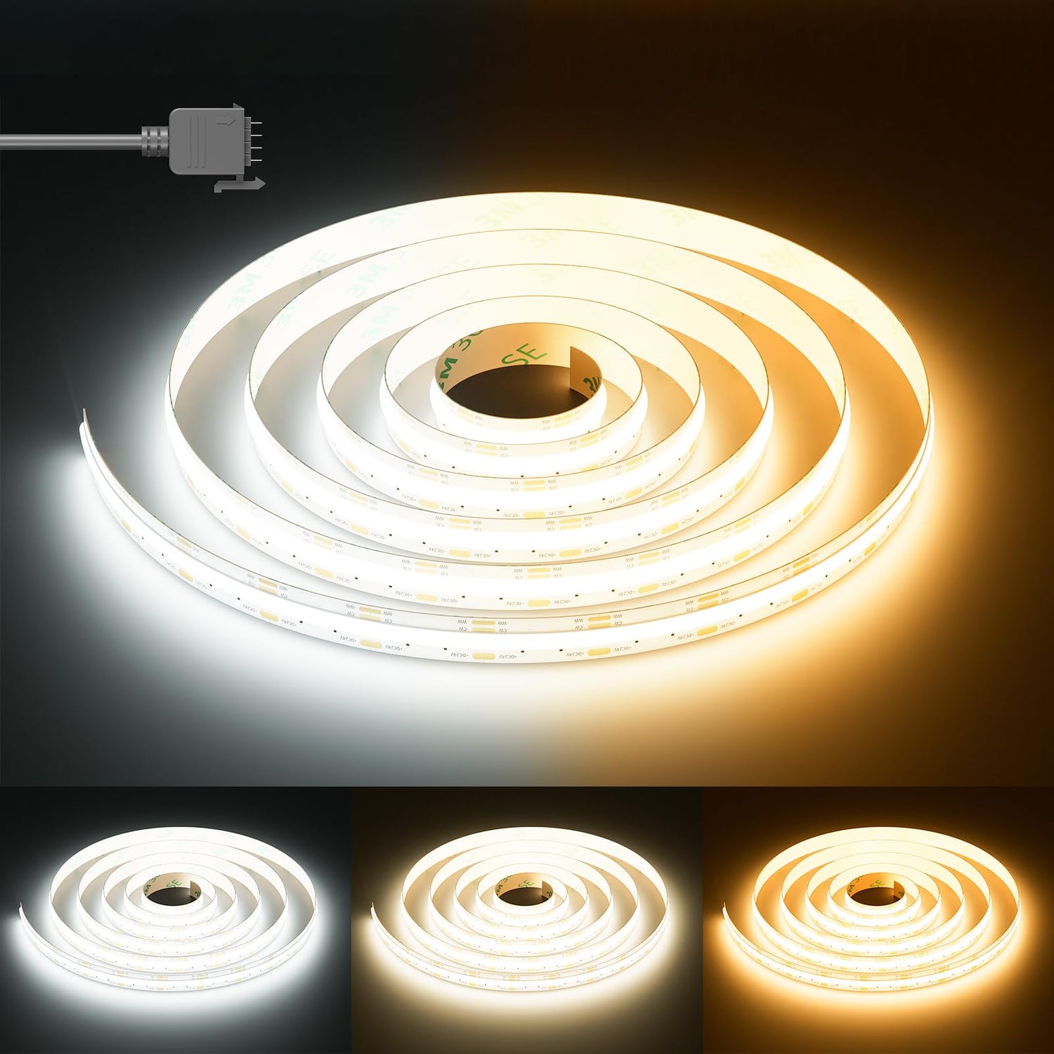 PAUTIX 24V CCT COB LED Strip Lights, 32.8ft/10m