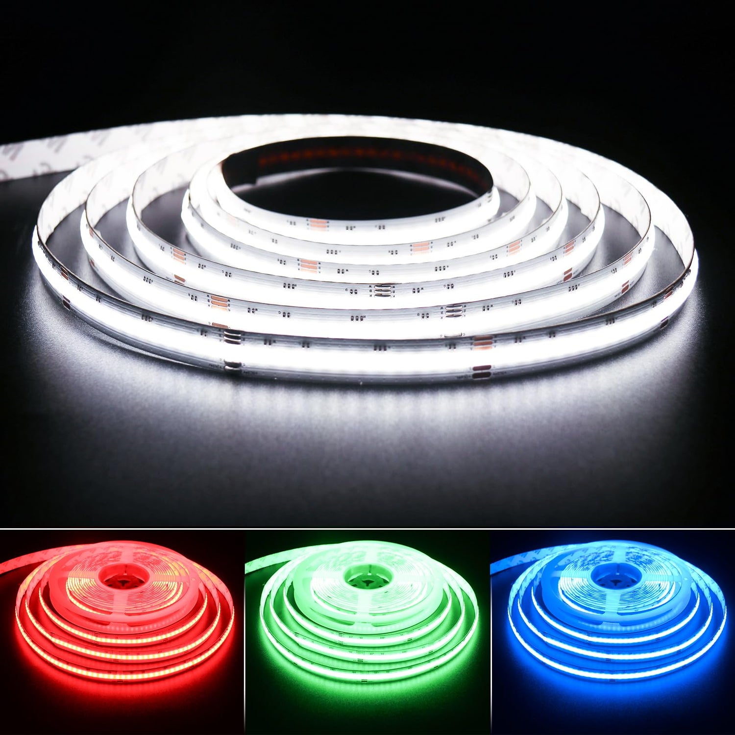 PAUTIX 24V 6000K RGBW COB LED Strip Lights,24ft/7.5m