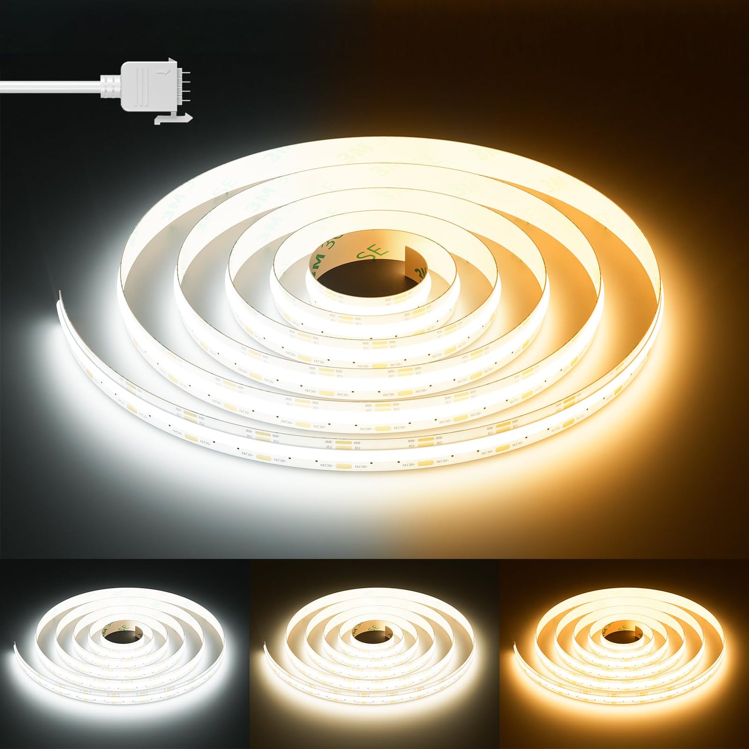 PAUTIX 24V CCT COB LED Strip Lights, 24ft/7.5m