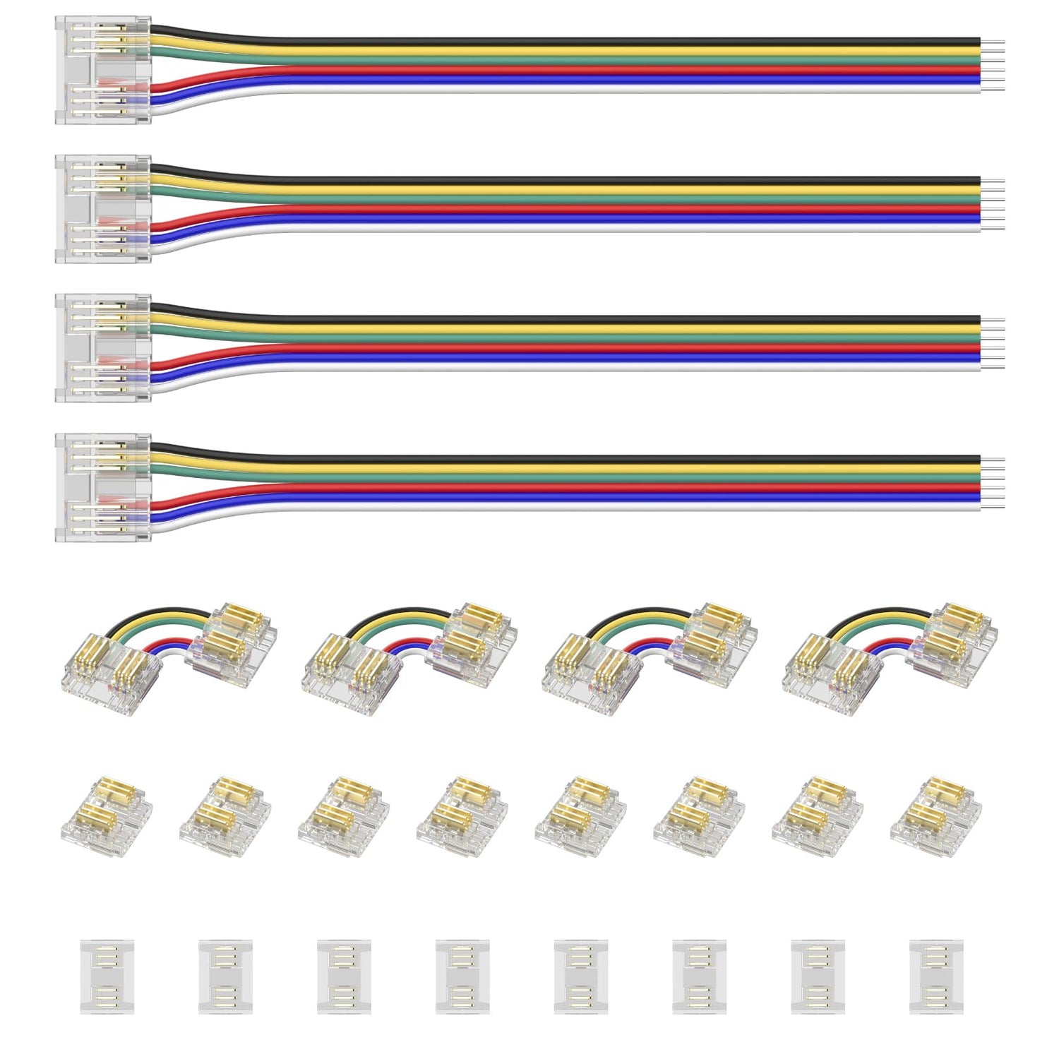 PAUTIX 12mm 6-Pin Connectors Kit for RGB+CCT COB LED Strip Light