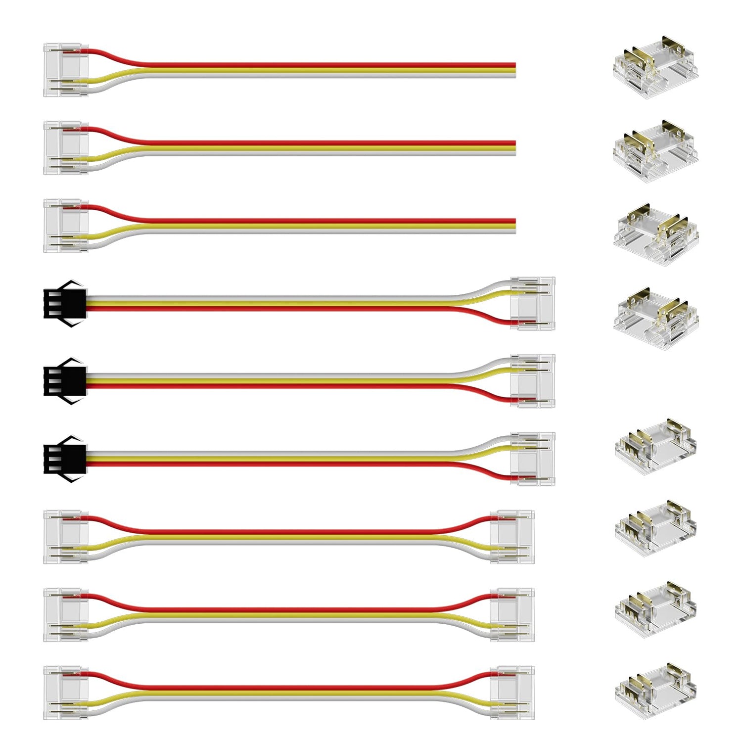 PAUTIX 12mm 3-Pin Connectors Kit for RGB Smart IC COB LED Strip Light