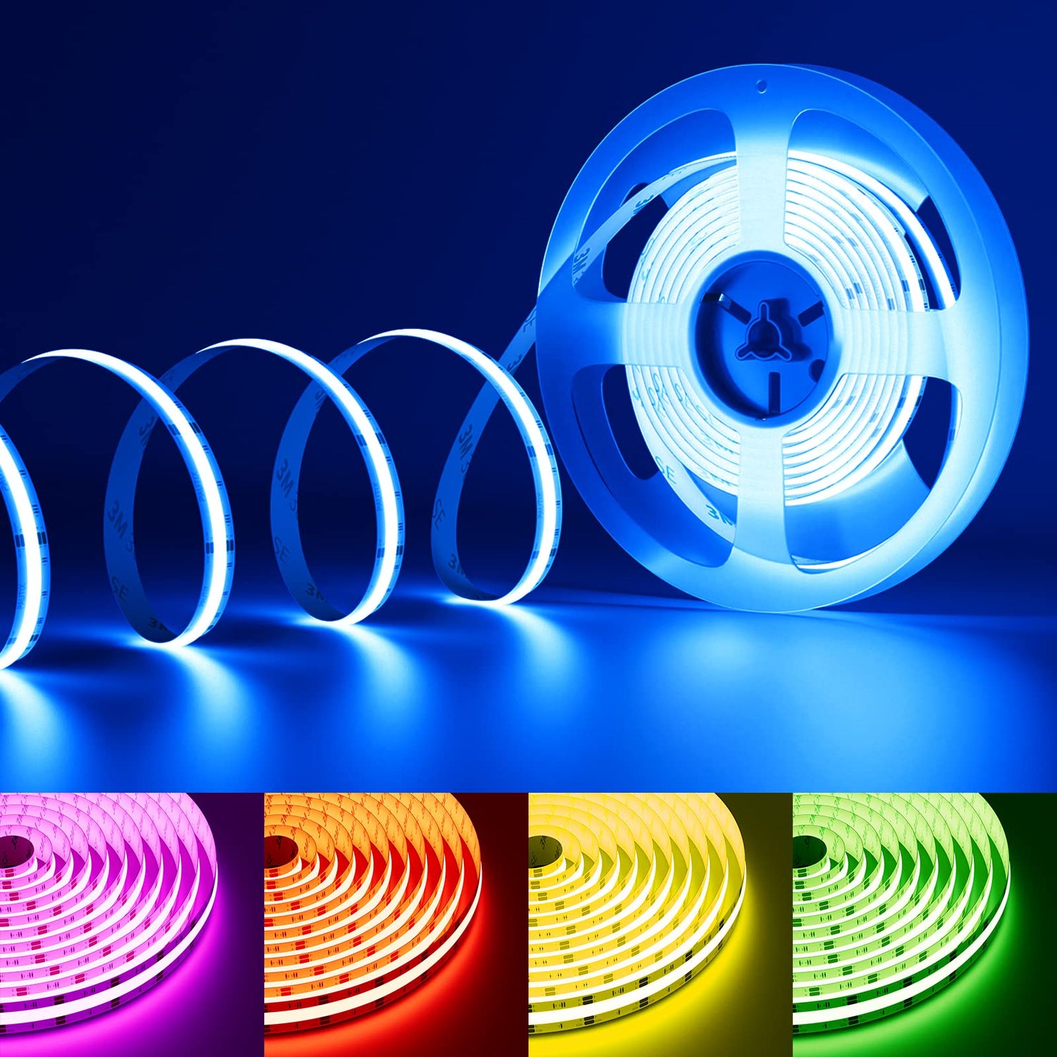 PAUTIX 24V RGB COB LED Strip Lights,16.4ft/5m,4200LEDs