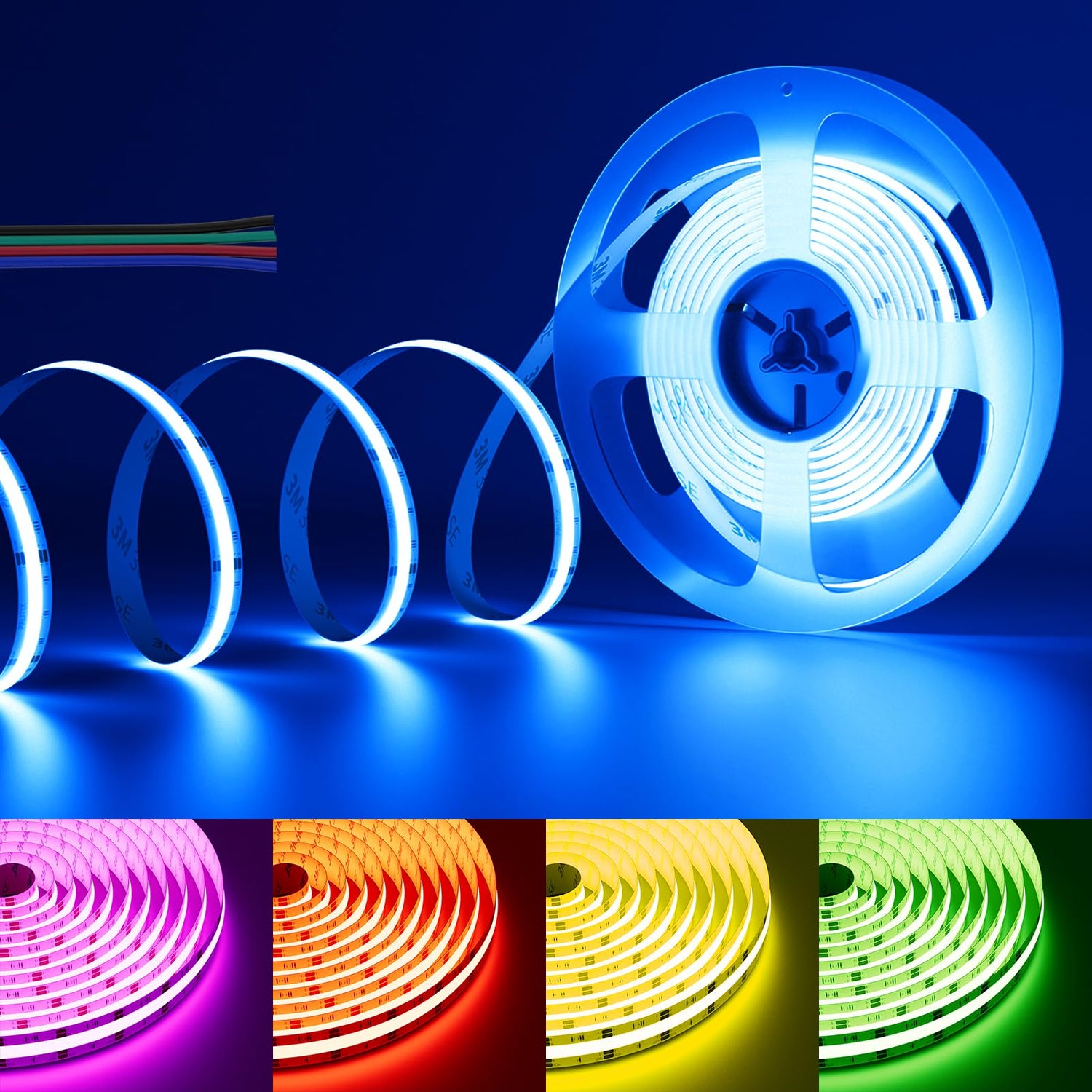PAUTIX 24V RGB COB LED Strip Lights,24ft/7.5m,6300LEDs