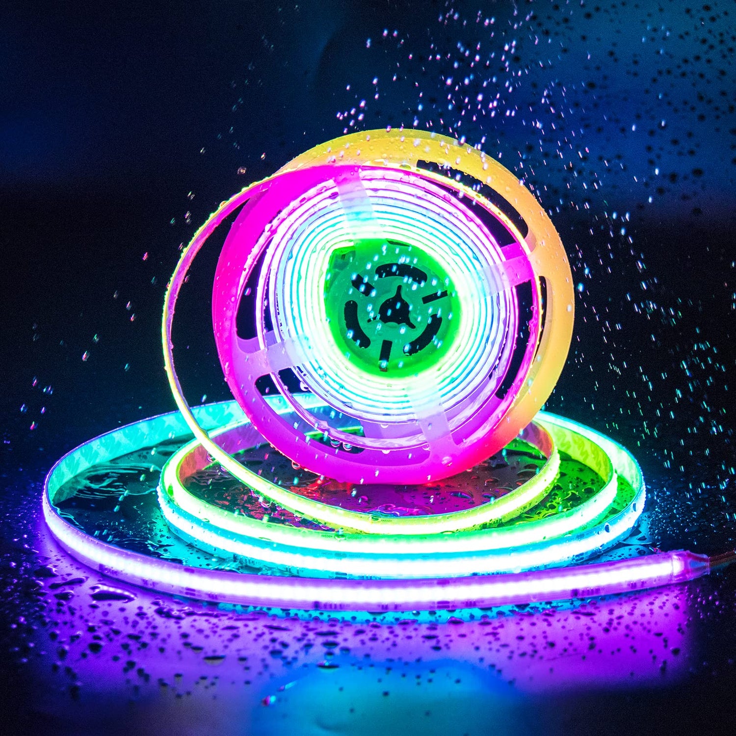 PAUTIX 24V RGB Smart IC COB LED Strip Lights,24ft/7.5m Addressable,IP65 Waterproof