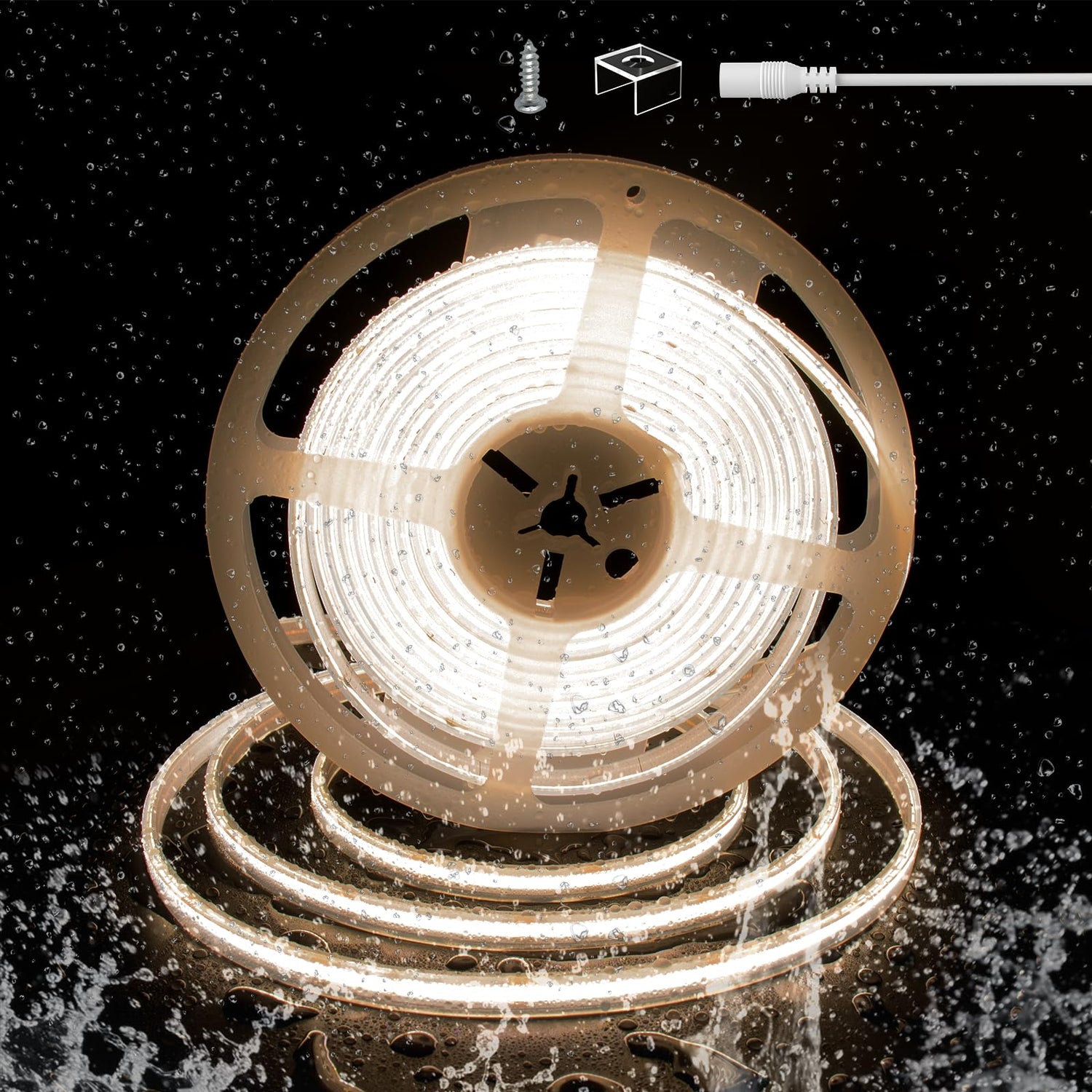 PAUTIX 24V COB LED Strip Lights,32.8ft/10m 2700K,IP67 Waterproof