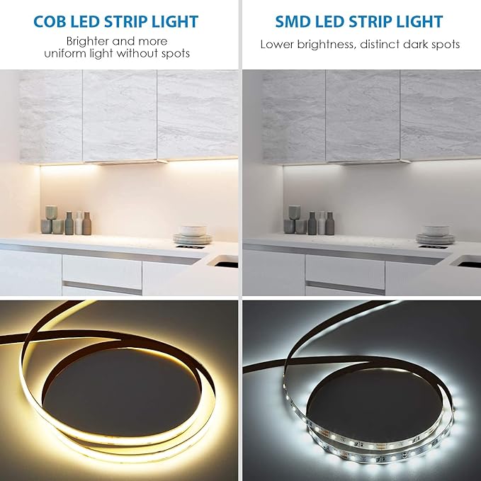PAUTIX 24V COB LED Strip Lights ,40ft/12.2m,3000K