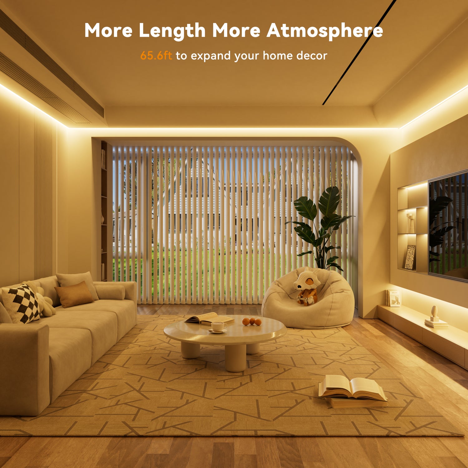 PAUTIX 24V COB LED Strip Lights Kit, 65.6ft/20m,2700K,Work with Alexa/Google Assistant