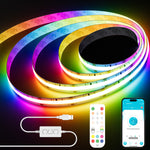 PAUTIX 5V USB RGB Smart IC COB LED Strips Light,6.56ft/2m,Work with Alexa/Google Assistant
