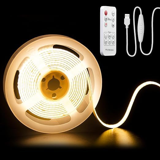 PAUTIX 5V USB COB LED Strip Lights,6.56ft/2m Dimmable 3000K,640LEDs
