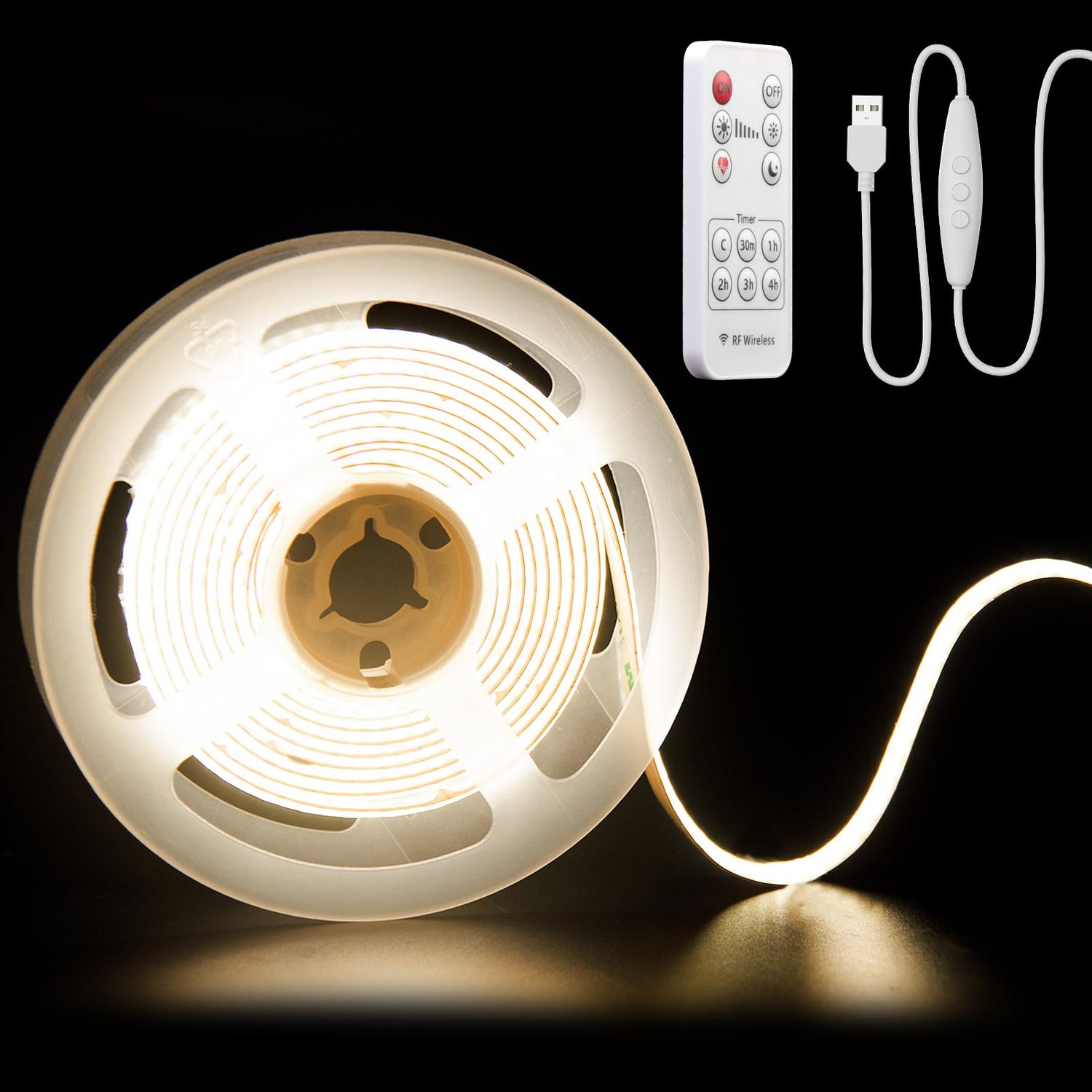 PAUTIX 5V USB COB LED Strip Lights,6.56ft/2m Dimmable 4000K,640LEDs